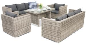 Garden Point Roma Apetito 8 technorattán kerti bútorok, szürke