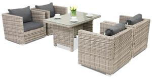 Garden Point Roma Premium 4 technorattán kerti bútorok, szürke
