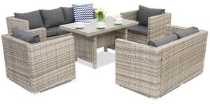 Garden Point Roma Apetito 7 technorattán kerti bútorok, szürke