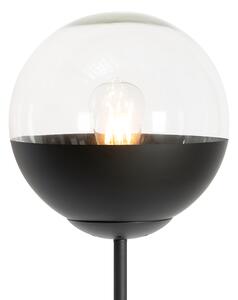 Retro állólámpa fekete átlátszó üveggel - Eclipse