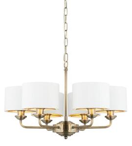 Endon klasszikus csillár highclere antik sárgaréz fehér end98936