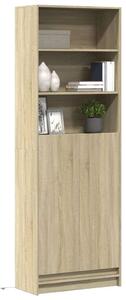 VidaXL sonoma tölgy szerelt fa magasszekrény LED-ekkel 69x32,5x200 cm
