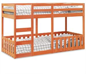 VidaXL viaszbarna tömör fenyőfa emeletes ágy 80 x 200 cm