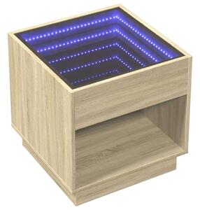 VidaXL LED Dohányzóasztal - Végtelen Tükör - 50x50x50 cm