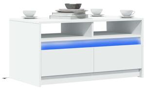 VidaXL fehér szerelt fa dohányzóasztal LED-lámpákkal