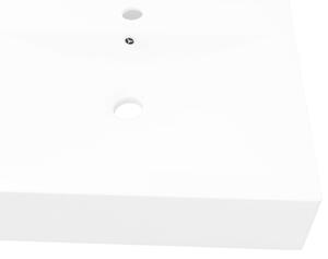 VidaXL Négyszögletes fehér luxus kerámia mosdókagyló lyukkal csaphoz 60x46 cm