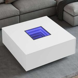 VidaXL fehér végtelen hatású LED-es dohányzóasztal 100 x 100 x 40 cm