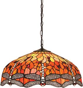 Endon klasszikus tiffany függeszték dragonfly flame sötétbarna sokszínű end64082