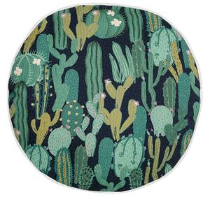 Zöld kaktuszmintás kültéri párna kétdarabos szettben ⌀ 40 cm BUSSANA