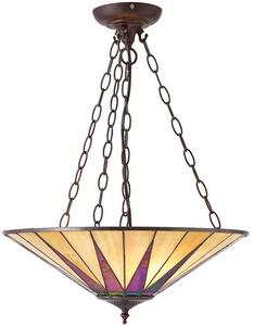 Endon klasszikus tiffany függeszték dark star sötétbarna sokszínű end70754
