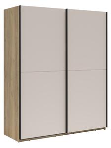 Gardróbszekrény Deldora 102, Laminált forgácslap, 211x170x62cm, Kasmír, Világos tölgy