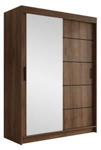 Gardróbszekrény Closico Populus IX, Laminált forgácslap, 200x150x58cm, Dió