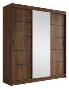 Gardróbszekrény Closico Populus XV, Laminált forgácslap, 215x200x58cm, Dió