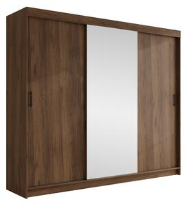 Gardróbszekrény Closico Populus XVII, Laminált forgácslap, 215x250x58cm, Dió