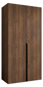 Gardróbszekrény Hartford 579, Laminált forgácslap, 202x100x52cm, Dió, Fekete