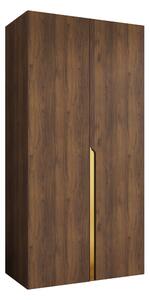 Gardróbszekrény Hartford 579, Laminált forgácslap, 202x100x52cm, Dió, Aranysárga