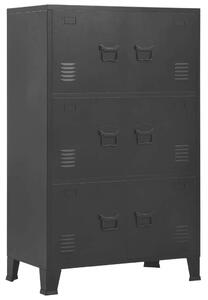 VidaXL ipari fekete acél irattartó szekrény 6 ajtóval 75 x 40 x 120 cm