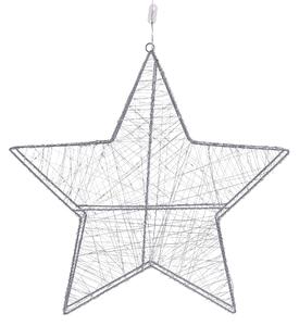 Ezüst Csillag Alakú Kültéri Karácsonyi LED Fény 58 cm KURULA