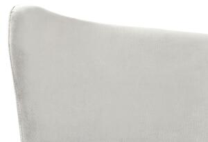 Világosszürke bársony franciaágy 140 x 200 cm CHALEIX