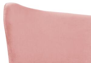Rózsaszín bársony franciaágy 140 x 200 cm CHALEIX