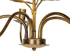 Vintage csillár antik arany 6 lámpa - Hársfa