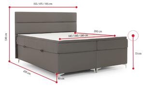 BASILIO kárpitozott ágy, LED nélkül, 180x200 cm, soft 029