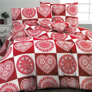 Homa RED HEART DELUXE pamut ágynemű 140x200cm