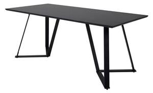 Asztal Dallas 372, Fekete, 75x90x180cm, Közepes sűrűségű farostlemez, Fém