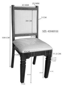Massziv24 - CAMBRIDGE szék 6 darabos szett, tömör, székek, nugát