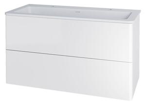 Mereo Mereo, Siena, fürdőszoba szekrény öntött márvány mosdóval 101 cm, fehér, antracit, fekete, MER-CN412M2