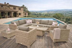 DEOKORK Rattan variálható ülőgarnitúra MALIBU 8 fő részére (cappuccino)