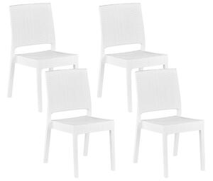 Kerti szék 4 részes készlet Szintetikus anyag Fehér FOSSANO