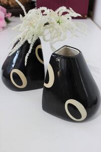 Fekete váza BLACK&WHITE 2db 14cm