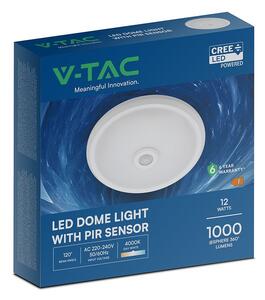 V-TAC CREE SMD 12W mennyezeti LED lámpa, mozgásérzékelővel, természetes fehér - SKU 218086