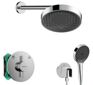 Hansgrohe - Zuhanyszett rejtett keverővel, testtel, 25 cm átmérőjű, 3 fúvókával, krómozott SANI21HHH004