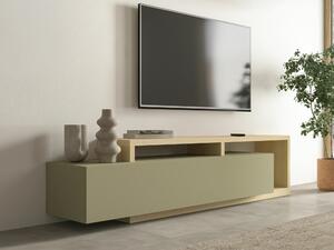 TV-állvány Lutiva 103, Laminált forgácslap, 52x219x45cm, Tölgy, Eukaliptusz