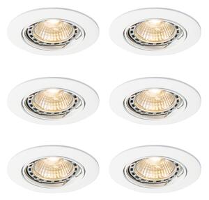 6 darabos modern, süllyesztett, dönthető, fehér spotlámpa szett GU10 50mm - Edu