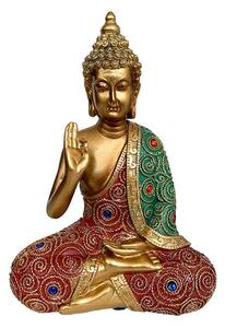 Buddha szobor - Aranyszínű - 23 cm
