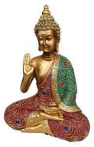 Buddha szobor - Aranyszínű - 23 cm