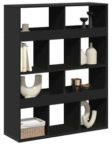 VidaXL Fa Térelválasztó Könyvespolc - Fekete - 100x33x125,5cm