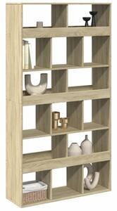Vidaxl Fa Térelválasztó Könyvespolc - Sonoma Tölgy - 100x33x187,5cm