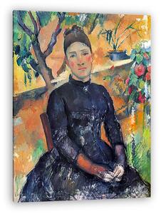 Paul Cézanne: Portré Cézanne asszonyságról az üvegházban (vászonkép)
