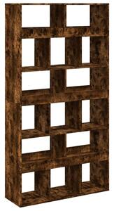 VidaXL Fa Térelválasztó Könyvespolc - Füstös Tölgy - 100x33x187,5cm