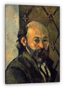 Paul Cézanne: Cézanne önarckép, mintás tapéta előtt (vászonkép)