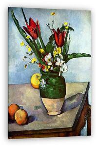 Paul Cézanne: Csendélet tulipánokkal és almákkal (vászonkép)