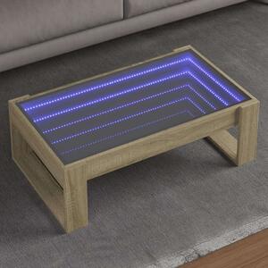 VidaXL LED Dohányzóasztal - Végtelen Tükör - 90x53x30 cm