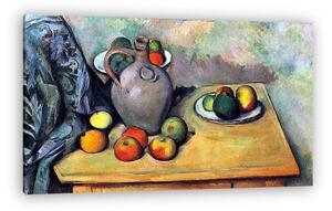 Paul Cézanne: Csendélet korsóval és gyümölcsökkel az asztalon (vászonkép)