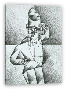Juan Gris: Férfi a kávézóban (vászonkép)