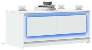 VidaXL LED-es Dohányzóasztal - Fehér - 100x50cm