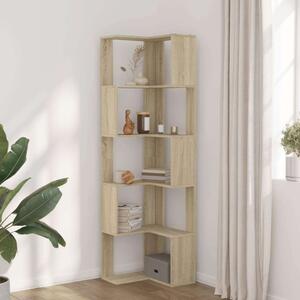 VidaXL 5 szintes sonoma tölgy szerelt fa sarok könyvespolc 50x50x179cm